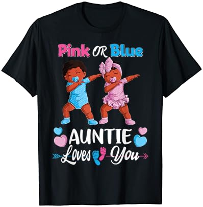 Розова Или Синя Тениска Auntie Обича You Baby Black, Разкривайки Пола На Бебето, Дамска Тениска