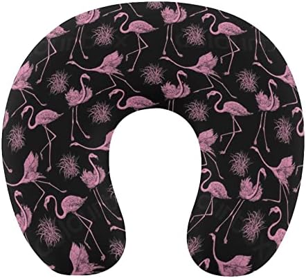 Възглавница за Подкрепа на Главата и врата, Flamingo Pink Travel Pillow Memory Foam U-Образна форма на облегалката за глава Възглавница