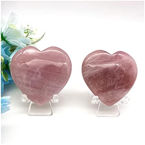 BINNANFANG AC216 1 бр. Натурален Виолетово Розов Кристал във Формата На Сърце Проба Исцеляющий Полиран Камък Скъпоценни Камъни за