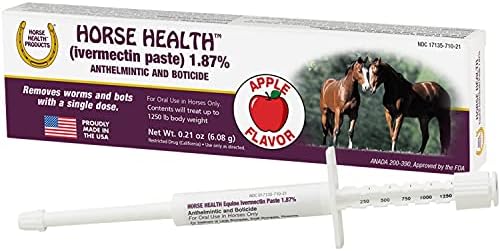 Здравето на конете (паста с ивермектином) 1,87%, препарат за обезпаразитяване на коне, с тегло до 1250 паунда 0,21 грама