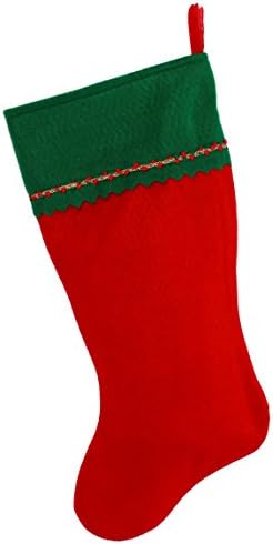 Първоначално Коледни Чорапи с бродирани мен Монограм, Зелено и Червено фетр, Начален Т