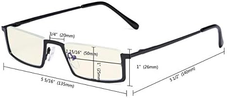 Компютърни Очила за четене Eyekepper, Защитен Син Светофильтр UV420, Четци в полукръгла ръбове, Сребрист +3,00