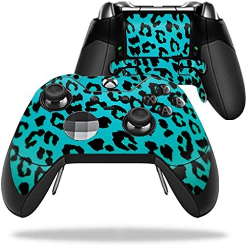 Кожата MightySkins, съвместим с контролера на Microsoft Xbox One Elite - Синьо-Леопард | Защитен, здрав и уникален винил калъф |