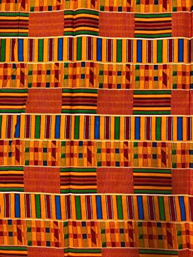Плат AKN Fabrics с африканските принтом Kente, 6 ярда, памук (KEP 140)