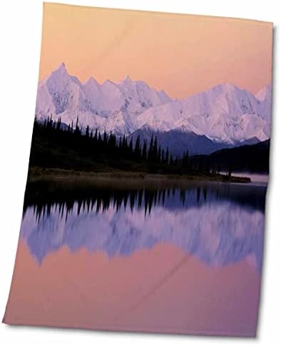 Екзотични места 3dRose Florene Свята - на Аляска на изгрев слънце - Кърпи (twl-54106-1)