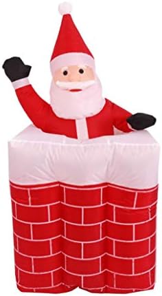 ZYX Дядо Коледа от Комина Самонадувающиеся Надуваеми Вградени led Светлини Коледа на закрито и открито, Може да се Повиши и по-ниски на 1,3-1,6 m