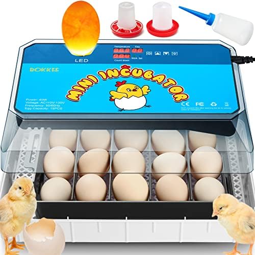 Инкубатор за яйца Buileni, 15 Кокоши Яйца, Напълно Автоматичен Инкубатор за Пилета с Автоматично Переворачиванием яйца, led осветление, Контрол на температурата и влажно