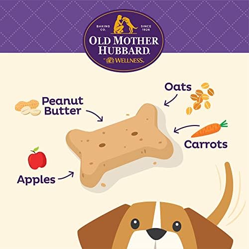 Old Mother Hubbard by Wellness Classic P-Природни лакомства за кучета Nuttier, Хрупкави Бисквити, печени на фурна, Са идеални за