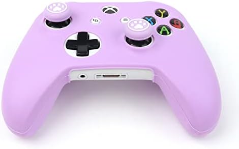 Кожата контролер RALAN Xbox One лилаво, противоскользящий силиконов защитен калъф за контролер, съвместим с Xbox One S / X с дръжка