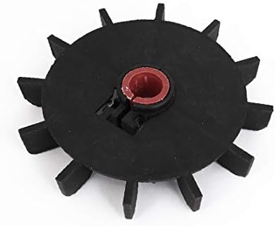 X-DREE 15mm Inner Diameter Plastic 12 Impeller Motor Фен на Ванеса Wheel Replacement Black(Reemplazo de la rueda de la paleta del