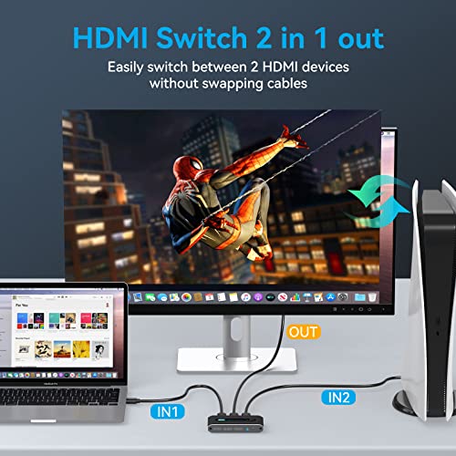 HDMI 2.1 Преминете 4k 120hz 2 в 1 От 8K 60hz hdmi превключвател с кабелен настолен липсата на Поддръжка на HDCP 2.3 Ultra HD 3D