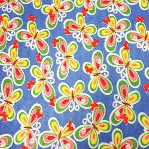 Руното плат Pico Textiles със зелени пеперуди - Болт 10 Ярда/Мультиколлекция - Стил на PT633