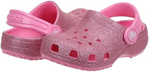 Crocs Унисекс -Детски Класически Блестящ сабо | Лъскави обувки за деца, Розова Лимонада, 7 Деца