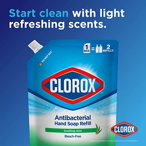 Clorox Антибактериален Течен Сапун за ръце с Успокояващ аромат на Алое | Течен Сапун За измиване на Ръцете, Смывающее Микробите и Бактериите от кожата, 34 Грама на Сапун