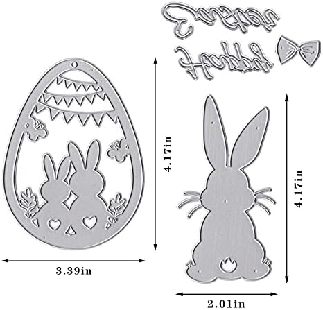 Щанци за Рязане на яйца Hying Easter Bunny за направата на Картички и украси за фото албум, Печати за Рязане на думи на Великден,