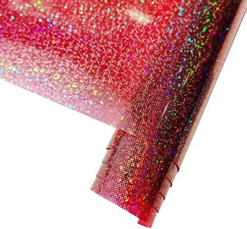 HYANG PVC Лазерни Холограма Винилови Листове от Изкуствена Кожа 1 Ролка 12 x 47 (30 cm x 120 cm за направата на Бантов със собствените си ръце, Обици, ръчни Чанти, Занаяти Собстве?