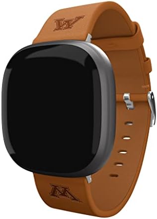 Афинитетът Bands Каишка за часовник от кожата премиум-клас Minnesota Golden Gophers, съвместим с Fitbit Versa 3 и Sense