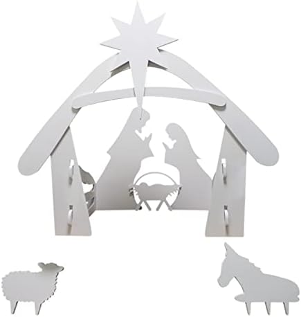 Коледна украса за Вертепа QBOMB на открито - Коледен Коледен комплект за Саграда Фамилия, Украса на Двора, на Тревата и на църквата,