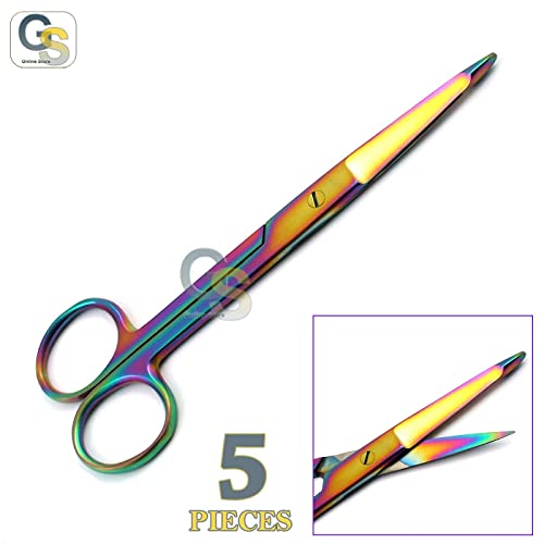 Комплект от 5 Цветни Бандажных ножица Rainbow Ноулс от Титан 5 1/2Директни от Неръждаема Стомана, от онлайн МАГАЗИН G. S