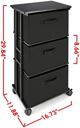 Скрин за съхранение с 3 Чекмеджето на кутията, Текстилен Скрин-Кула, Вертикален Блок за съхранение на вещите в Спалнята, Кабинета,