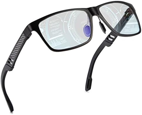 ANYLUV Синя Светлина Блокер Очила за Мъже Компютърни Игри Точки Правоъгълна Метална дограма за Анти-Стрес на очите UV400 Прозрачни