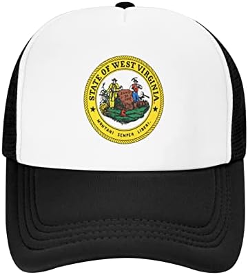 Детска бейзболна шапка BOLUFE State Seal of West Virginia, притежаващи добра дишаща функция, естествен комфорт и дишаща
