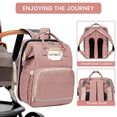Модерен Раница-чанта за памперси, Чанти за бебешки Памперси, богат на функции Водоустойчив Детска чанта за пътуване с USB порт,