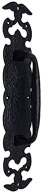 Adonai Hardware Lydda Тежкотоварни Декоративна рамка, която тяга от антикварен чугун с плоча (4, с черно прахово покритие) за Реколта