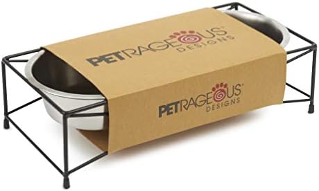 А за кучета PetRageous 11425SS, нескользящая, метална, с 6, 5 чаши, Две чаши от неръждаема стомана, които могат да се мият в миялна